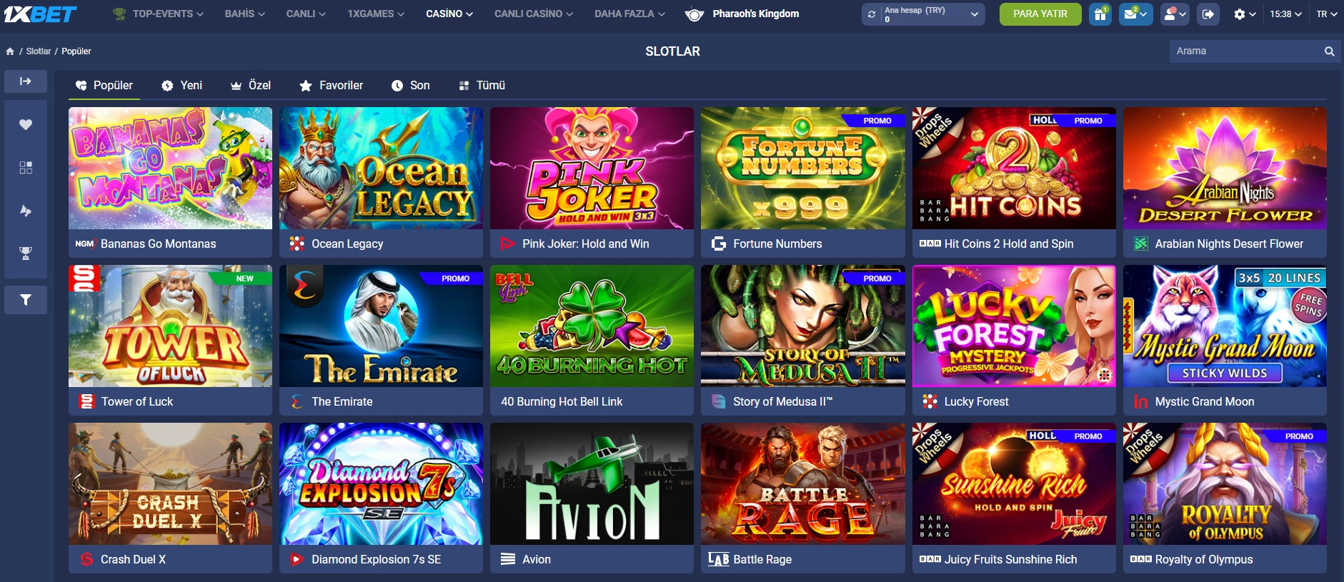 Oyunlar ve casino – 1xBet’te sınır tanımayan eğlence